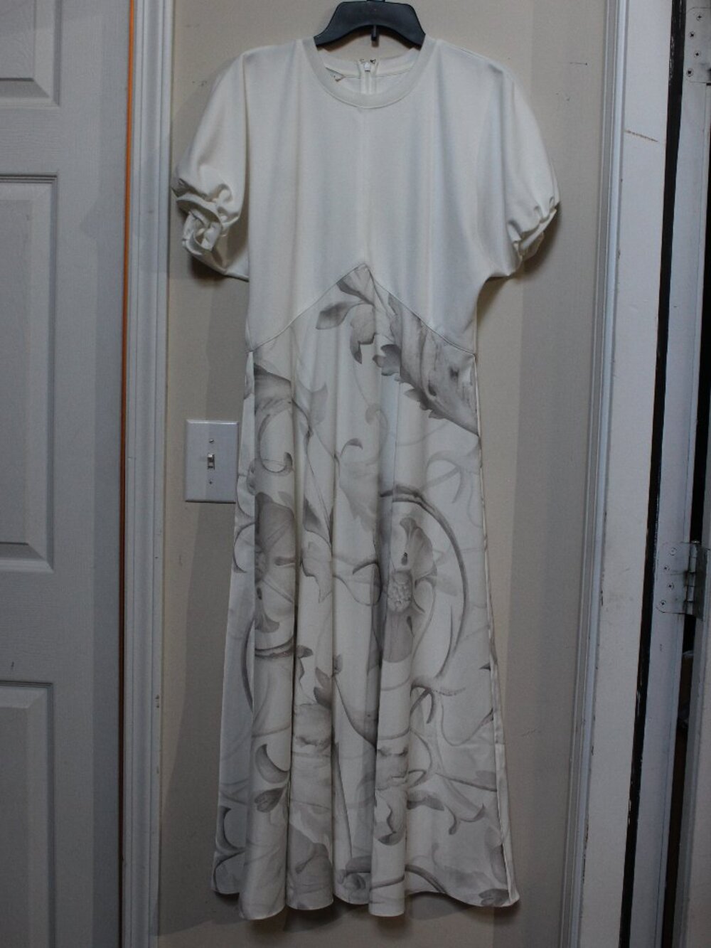Ted Baker Magylee Ponte Bodice Mixed Media Floral Satin Slip Midi Dress Sz 4